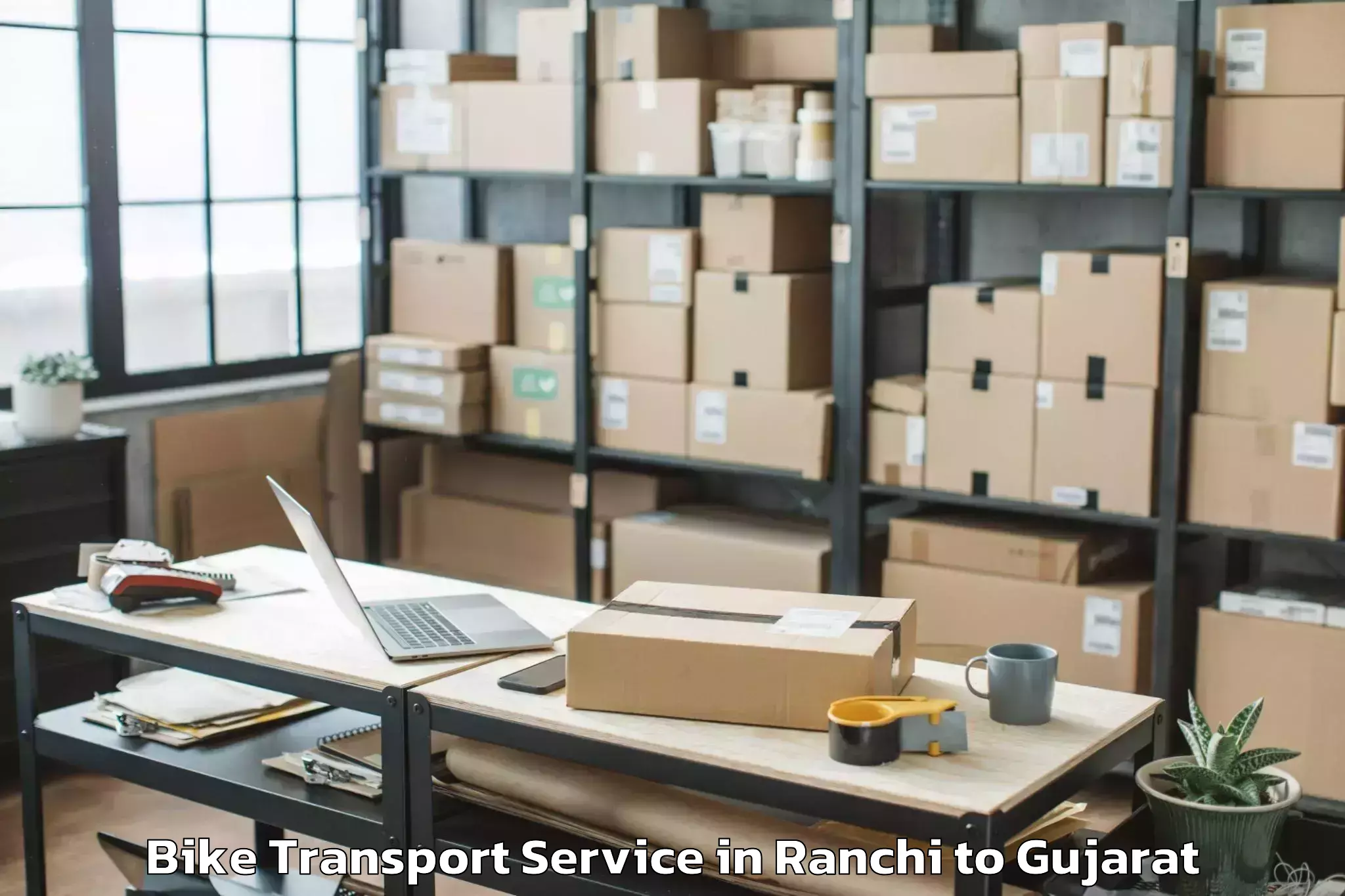 Book Your Ranchi to Gandhidham Bike Transport Today